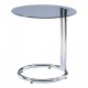 Помощна маса Ylivieska 46xØ45 см цвят хром/сиво стъкло []