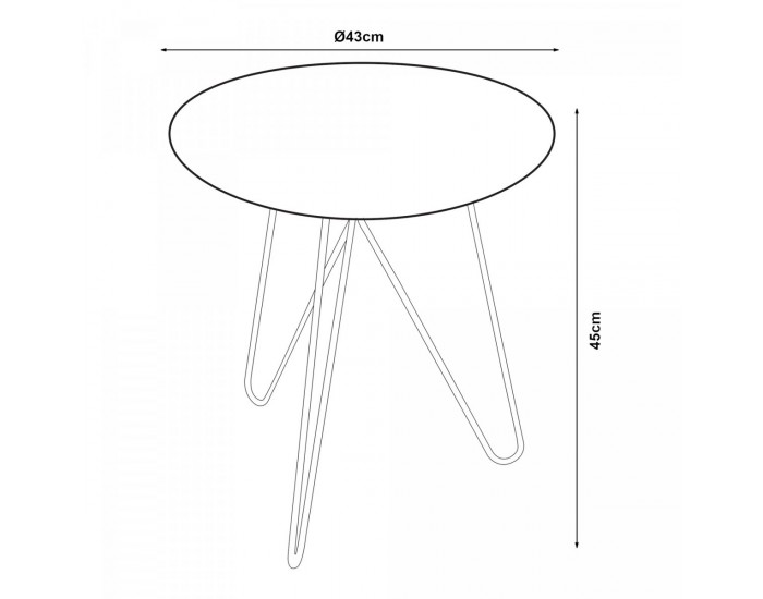 Помощна маса Nopimi 45xØ43 см синьо, мат []