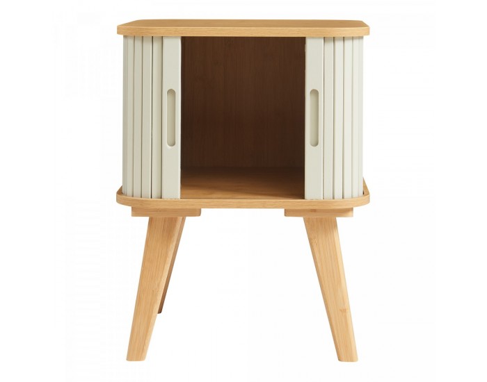 Помощна маса Tysvær 59x45x45 см бамбук/кремаво бяло []