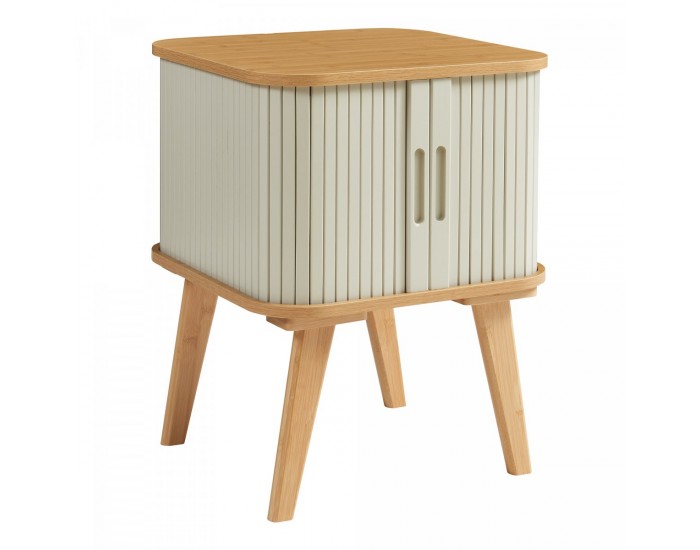 Помощна маса Tysvær 59x45x45 см бамбук/кремаво бяло []