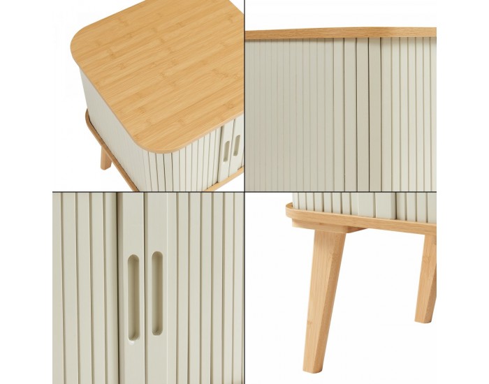 Помощна маса Tysvær 59x45x45 см бамбук/кремаво бяло []