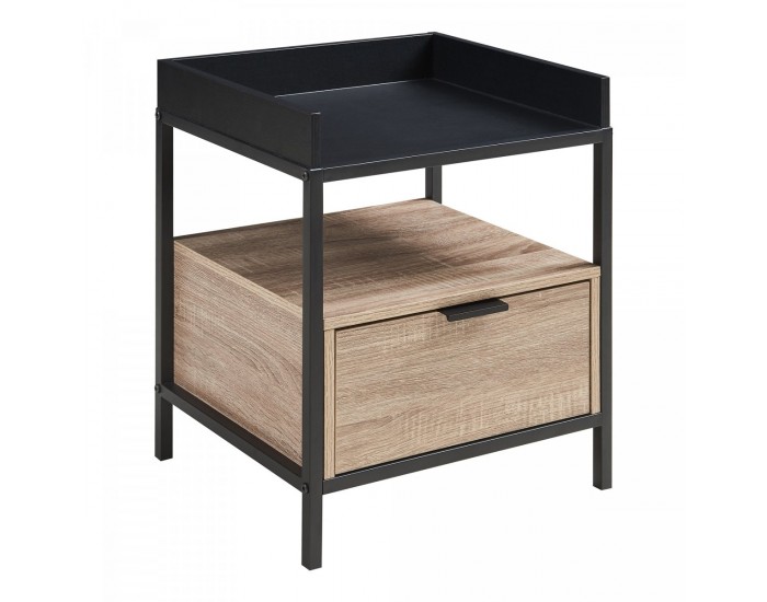 Нощно шкафче Belana 51x40x35 см черно/изглед дъб []