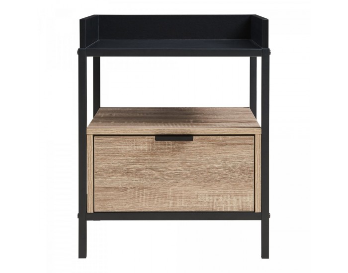 Нощно шкафче Belana 51x40x35 см черно/изглед дъб []