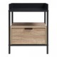 Нощно шкафче Belana 51x40x35 см черно/изглед дъб []