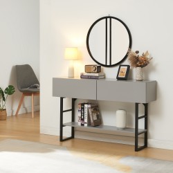 Конзолна маса Varberg 75x120x30 см светло сива [] - Холни маси