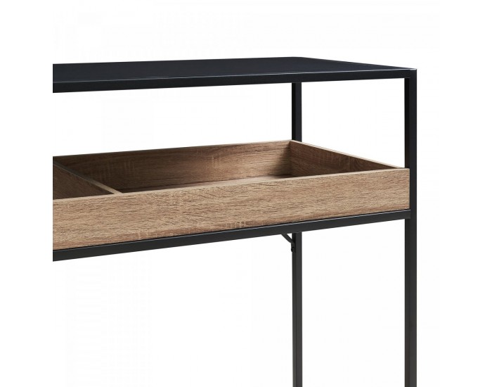 Конзолна маса Белана 110x40x80 см черно/изглед дъб []