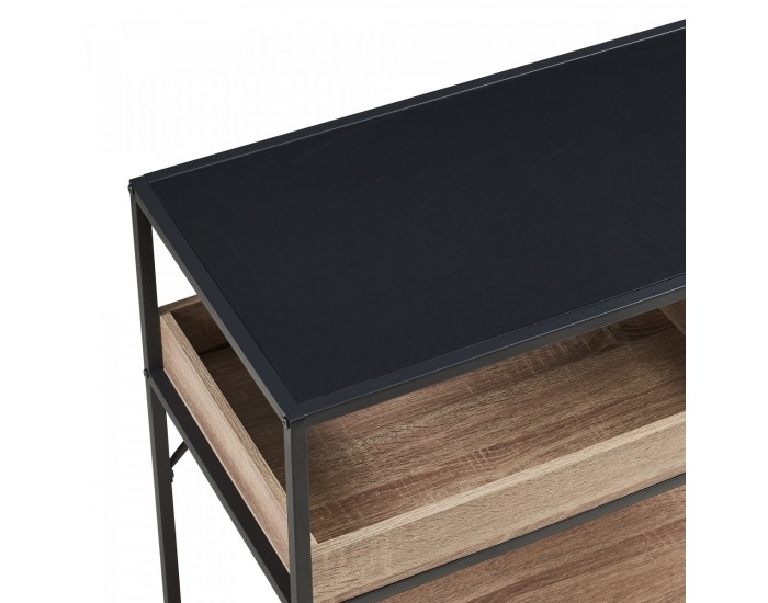 Конзолна маса Белана 110x40x80 см черно/изглед дъб []