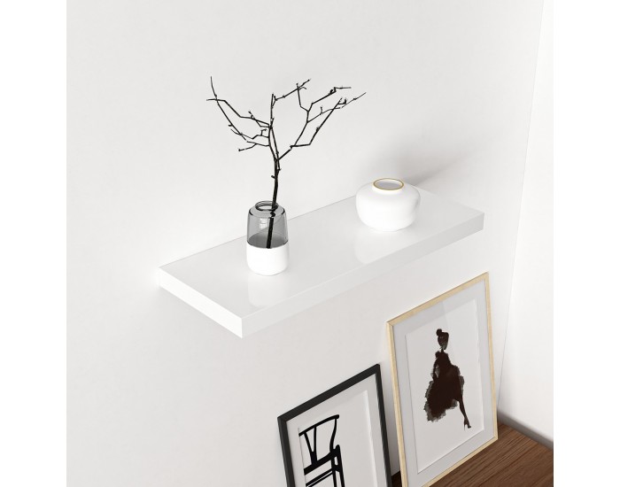 Стенен рафт Bredebro 3,6 x 60 x 23 cm до прибл. 10 кг бяло []