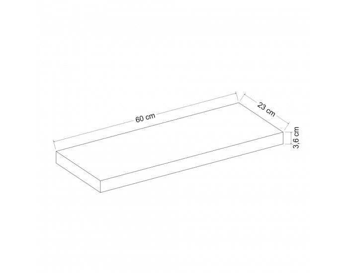 Стенен рафт Bredebro 3,6 x 60 x 23 cm до прибл. 10 кг бяло []