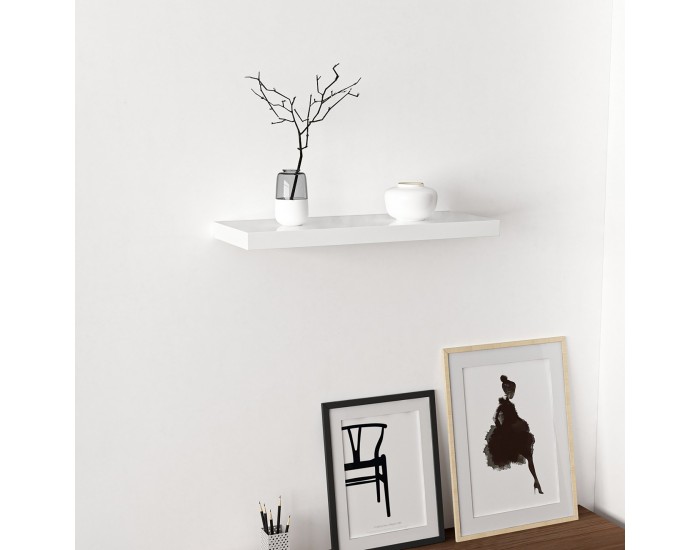 Стенен рафт Bredebro 3,6 x 60 x 23 cm до прибл. 10 кг бяло []