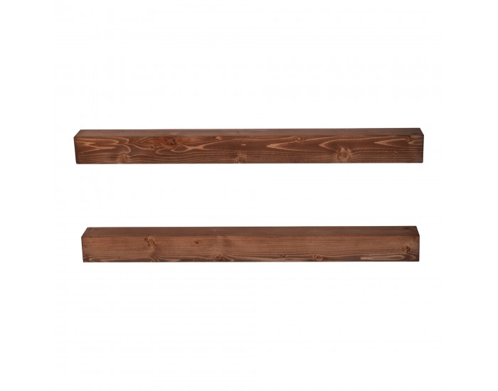 Стенен рафт Munkebo в комплект от 2 броя, борова дървесина, байцвани []