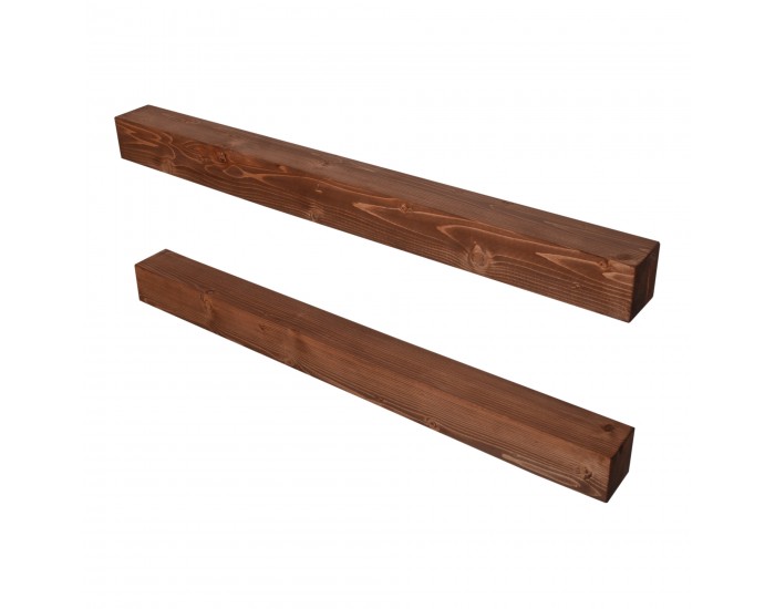 Стенен рафт Munkebo в комплект от 2 броя, борова дървесина, байцвани []