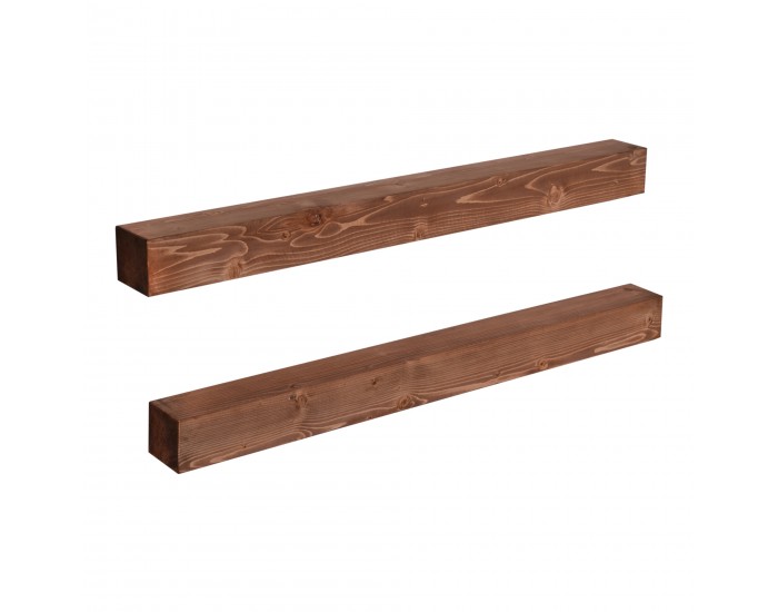 Стенен рафт Munkebo в комплект от 2 броя, борова дървесина, байцвани []
