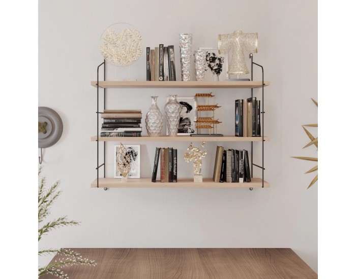 Стенен рафт Myrskylä 59x60x14 cm черен []