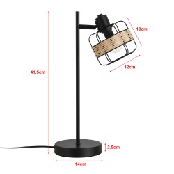 Настолна лампа Shields Black / Beige [] - Осветителни тела