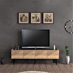 ТВ маса Oppdal 154x37x45см дъб/мрамор, черен [] - Sonata G