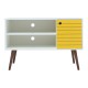 ТВ шкаф Vare 100x40x66 см Бял/Жълт []