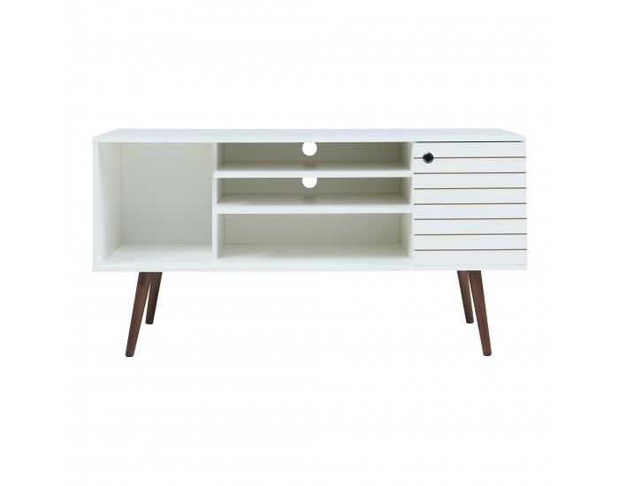 ТВ шкаф Vare 130x40x66 см Бял []