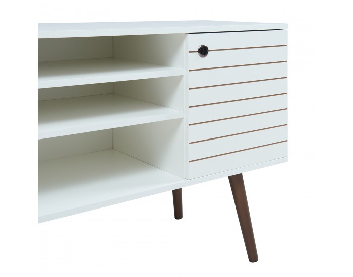 ТВ шкаф Vare 130x40x66 см Бял []