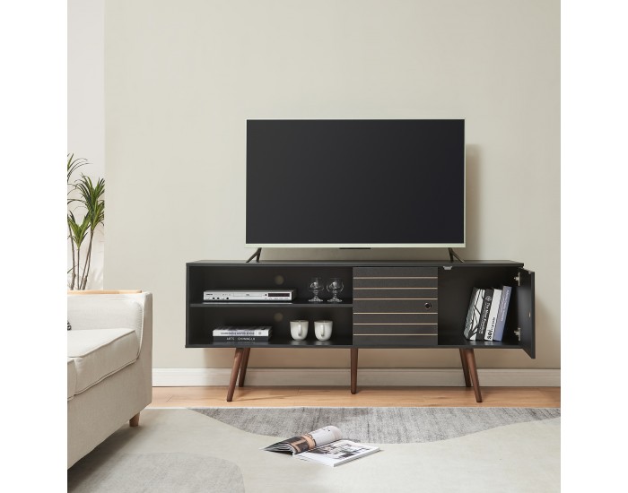 ТВ шкаф Vare 160x40x66 см Черен []