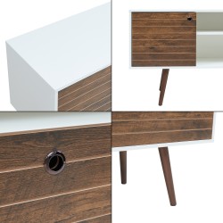 Шкаф за телевизор Vare 165x40x66 см бяло/орех [] - Sonata G