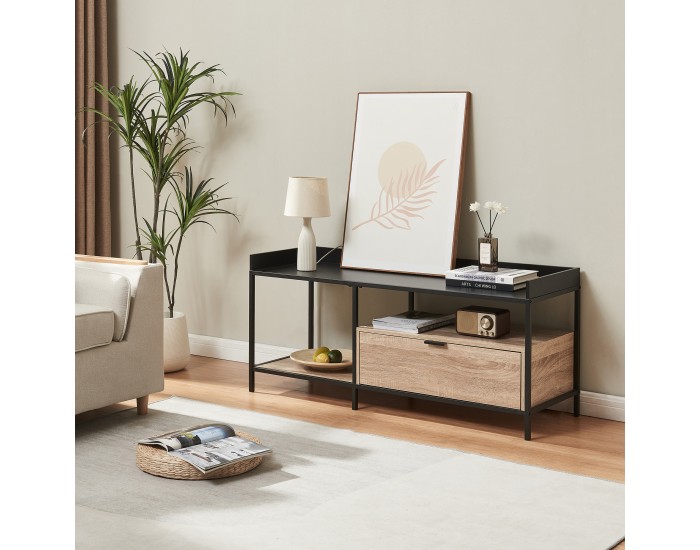 ТВ маса Belana 120x40x54 см черен/изглед дъб []