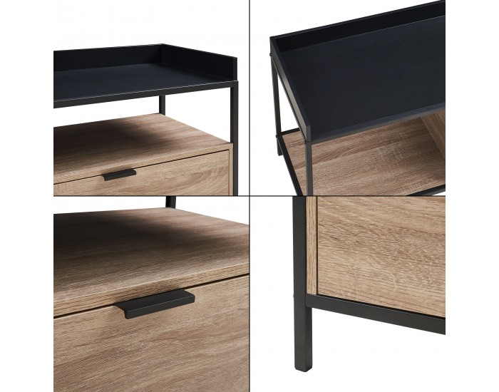 ТВ маса Belana 120x40x54 см черен/изглед дъб []