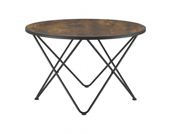 Маса за кафе Goskamark 80x50 см стоманена рамка в тон тъмно дърво []