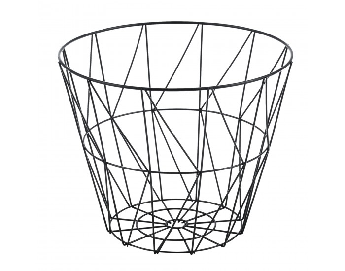 Метална кошница Помощна масичка Codogno комплект от 2 черен / античен дъб