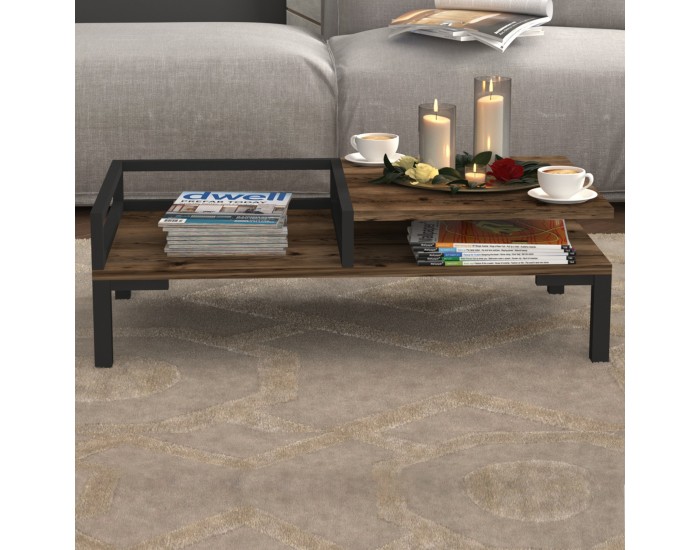 Холна маса Ibestad 90x50x28см рустик дъб []