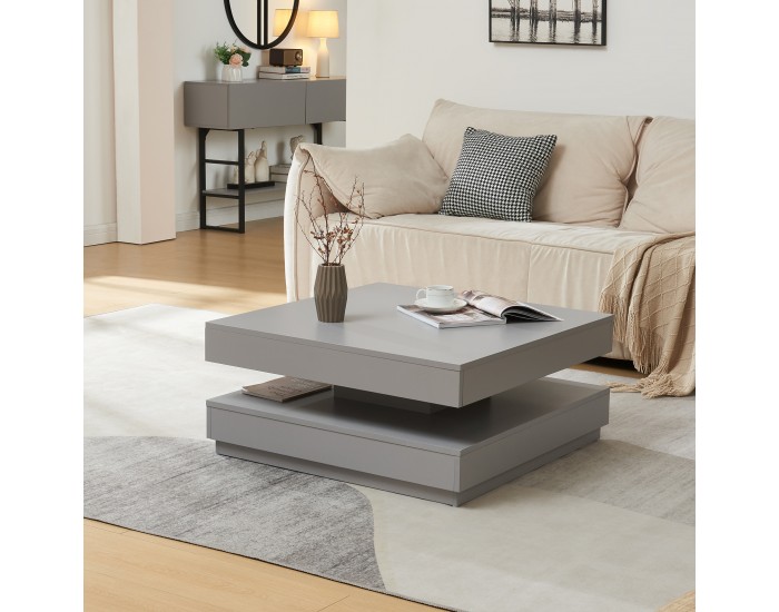 Холна маса Florence 76x76x38 см светло сива []