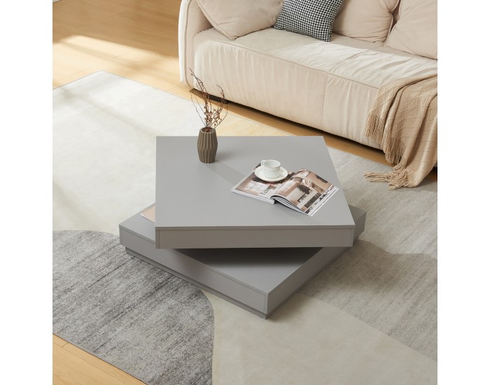 Холна маса Florence 76x76x38 см светло сива []