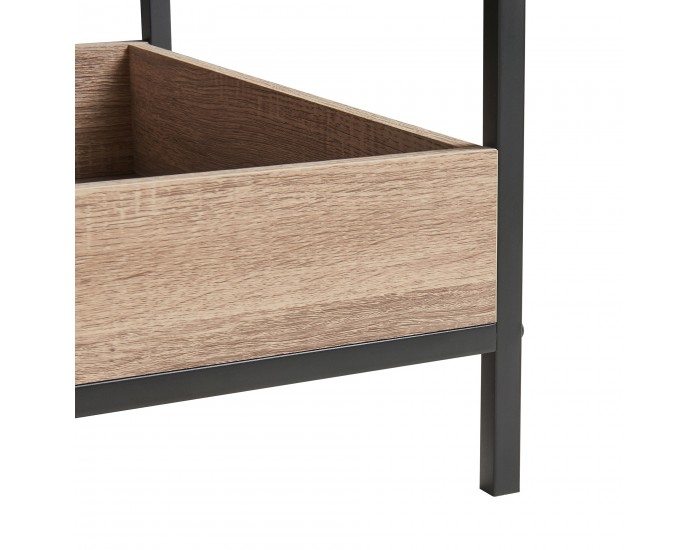 Маса за кафе Belana 100x48x39 см черен/изглед дъб []