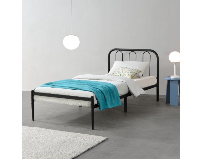 Метално легло Ханк 90х200см черно