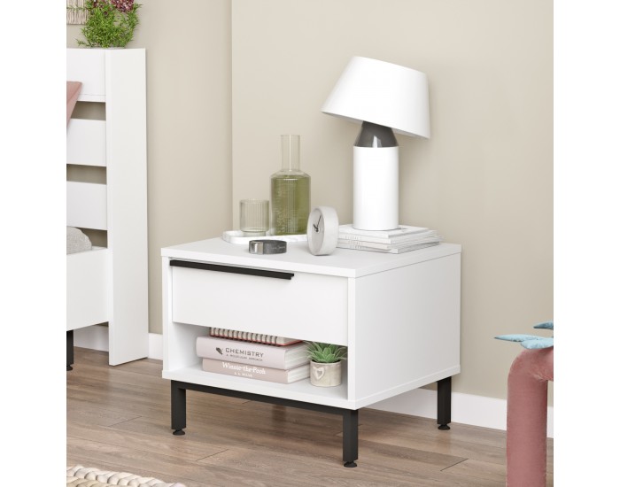 Нощно шкафче Vesanto 43x54x45 см Бяло []