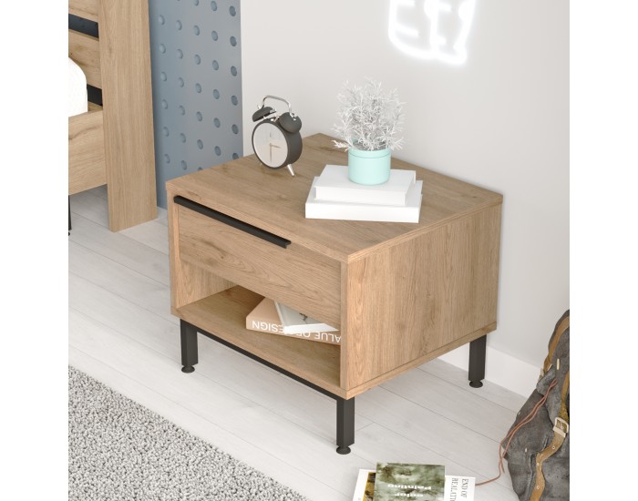 Нощно шкафче Vesanto 43x54x45 см вид дъб []