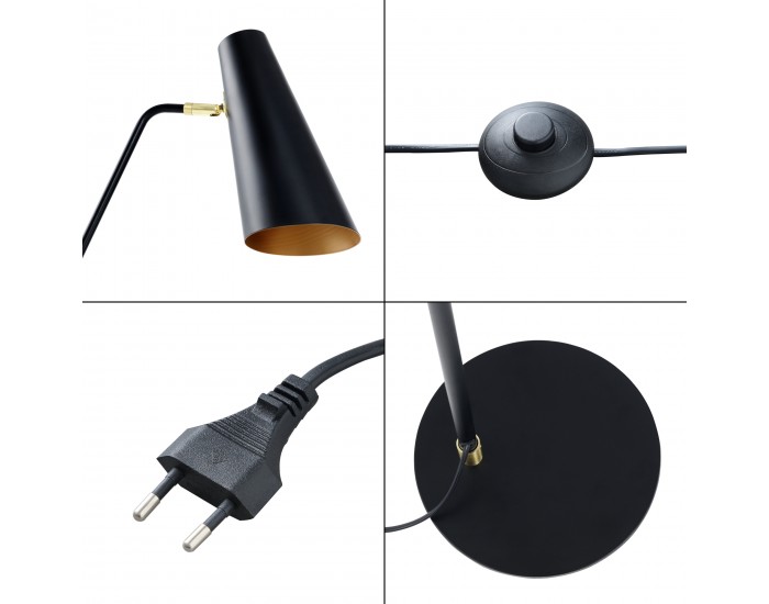 Подова лампа Norwich регулируема черна []