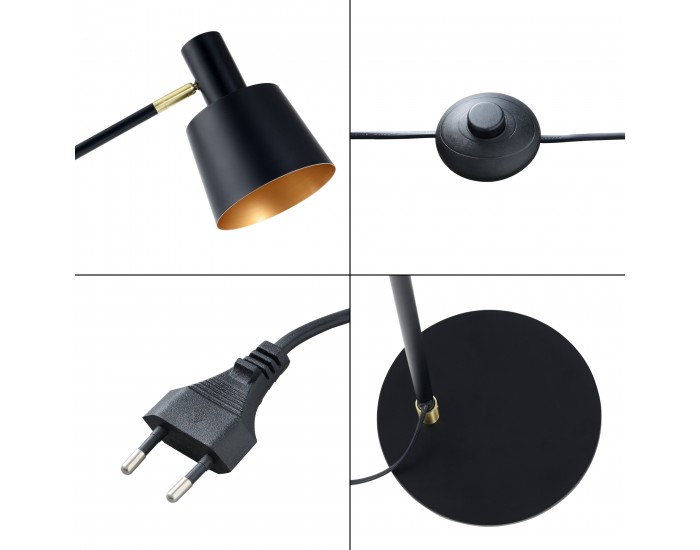 Регулируема черна подова лампа Bristol []