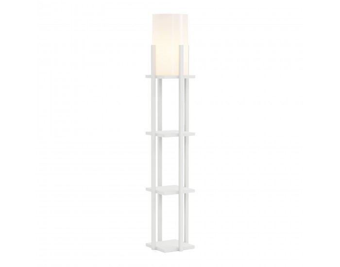 Подова лампа Stourbridge с рафтове бяла []