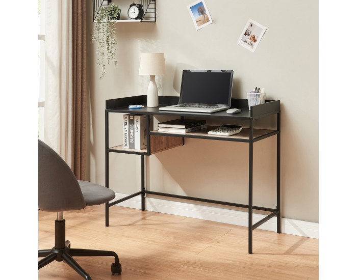 Бюро Belana 100x43x82 см черен/изглед дъб []