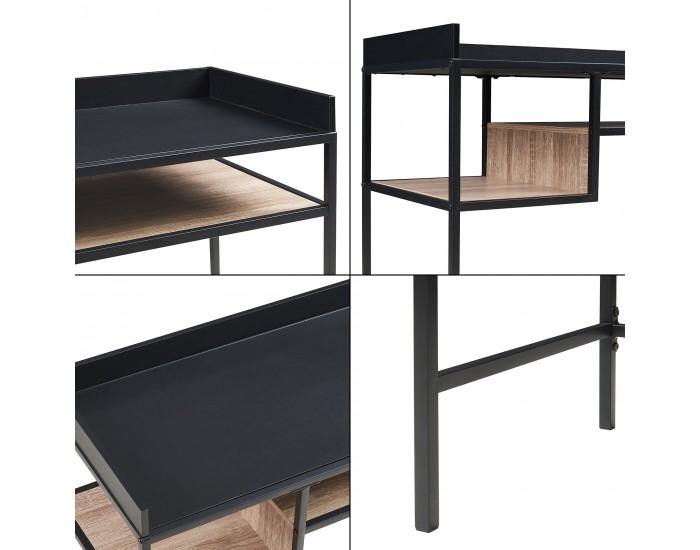 Бюро Belana 100x43x82 см черен/изглед дъб []