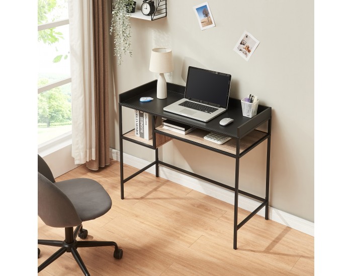 Бюро Belana 100x43x82 см черен/изглед дъб []