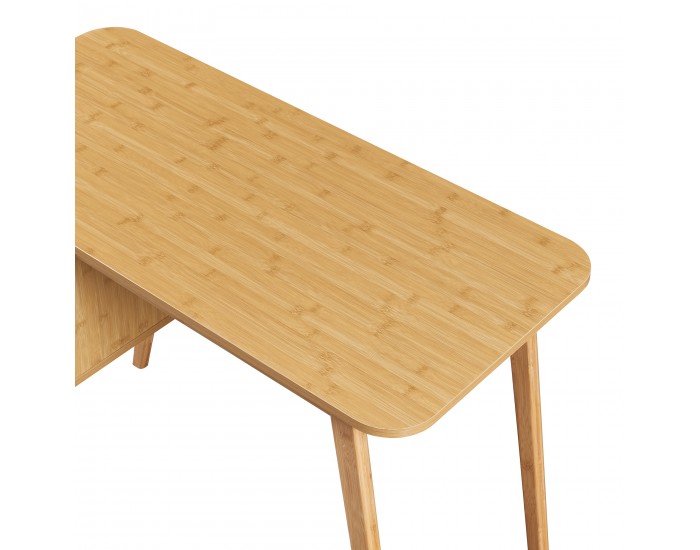 Бюро Tysvær 75x105x48 см бамбук/кремаво бяло []