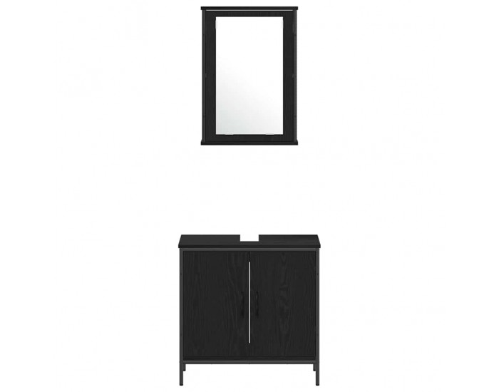 Sonata H Комплект мебели за баня от 4 части Черен дъб Инженерна дървесина