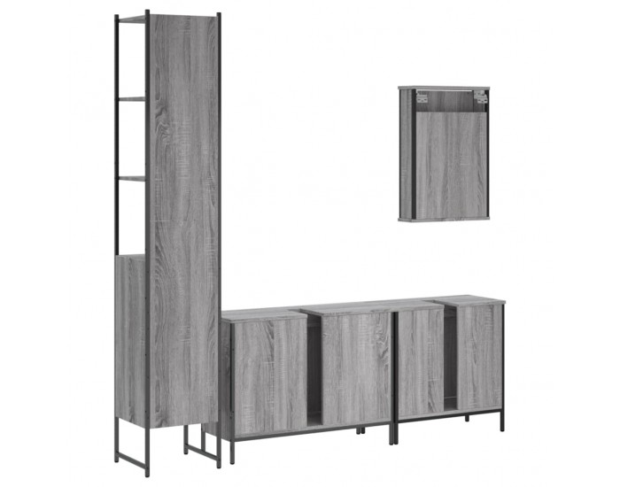 Sonata H Комплект мебели за баня от 4 части сив сонома инженерно дърво