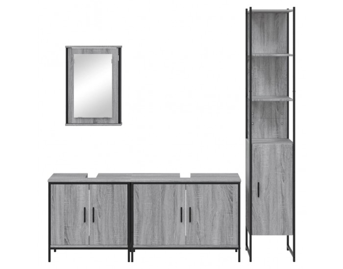 Sonata H Комплект мебели за баня от 4 части сив сонома инженерно дърво