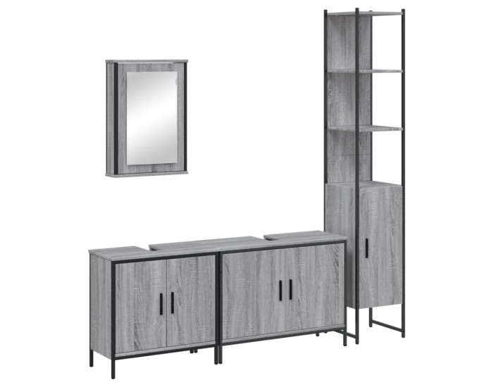 Sonata H Комплект мебели за баня от 4 части сив сонома инженерно дърво