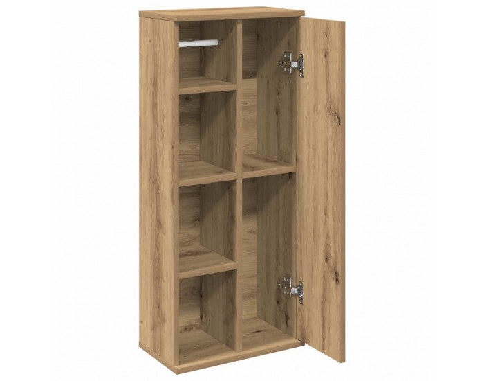 Sonata H Шкаф за баня с държач за ролки, дъб артизан, 39x22x90 см