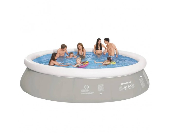 Jilong Кръгъл надуваем басейн, сив, 450x122 см