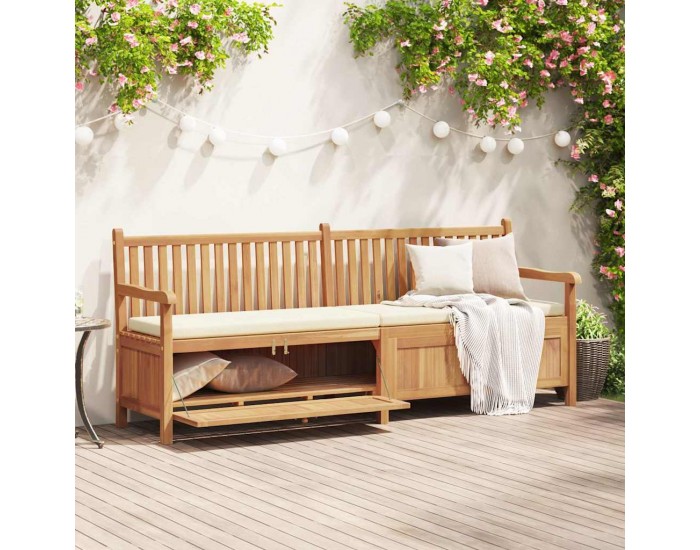 Sonata H Градинска Пейка за Съхранение Кафяво 228 x 60 x 90 см